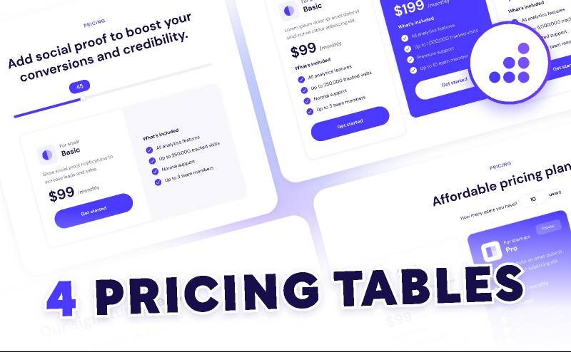 Website Pricing Tables Figma Ui Kit