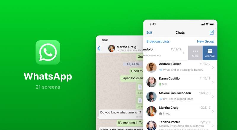 WhatsApp UI Screens