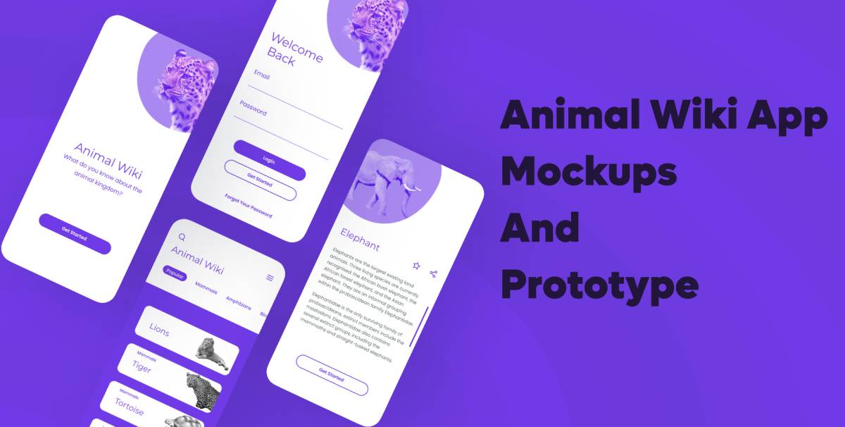 wiki animal app figma mobile template