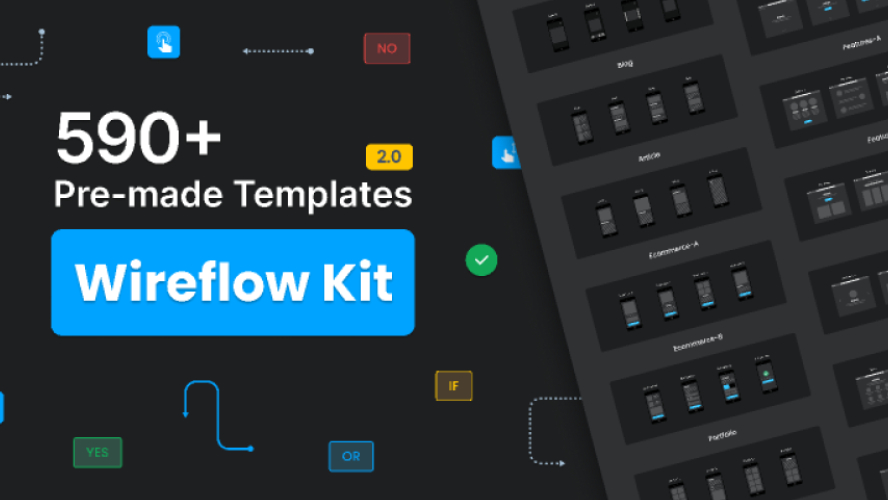 Wireflow kit - Free version figma UI Kit