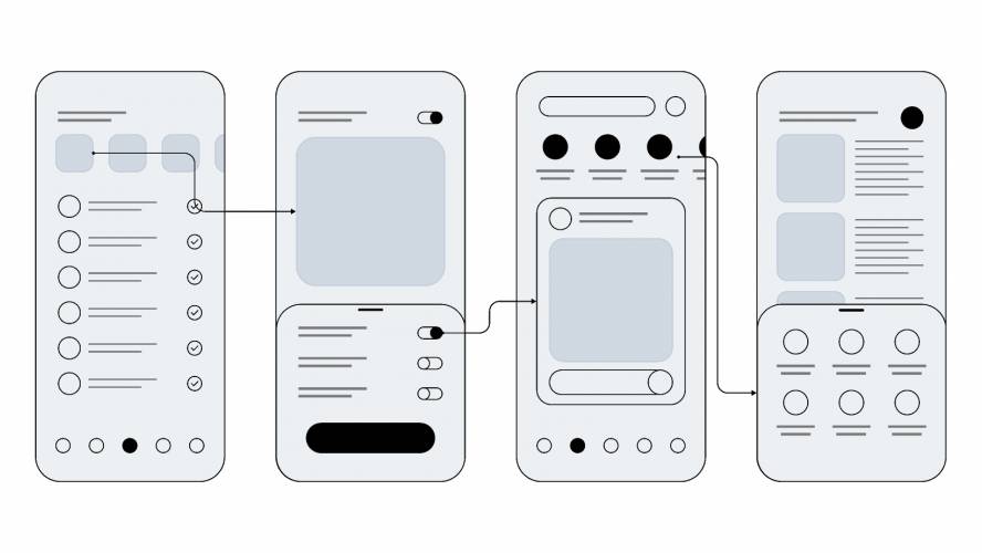 Wireframes for mobile UI design Figma Template