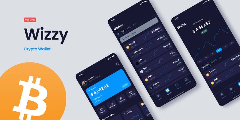Wizzy - Crypto Wallet Exchange App Figma Mobile Template