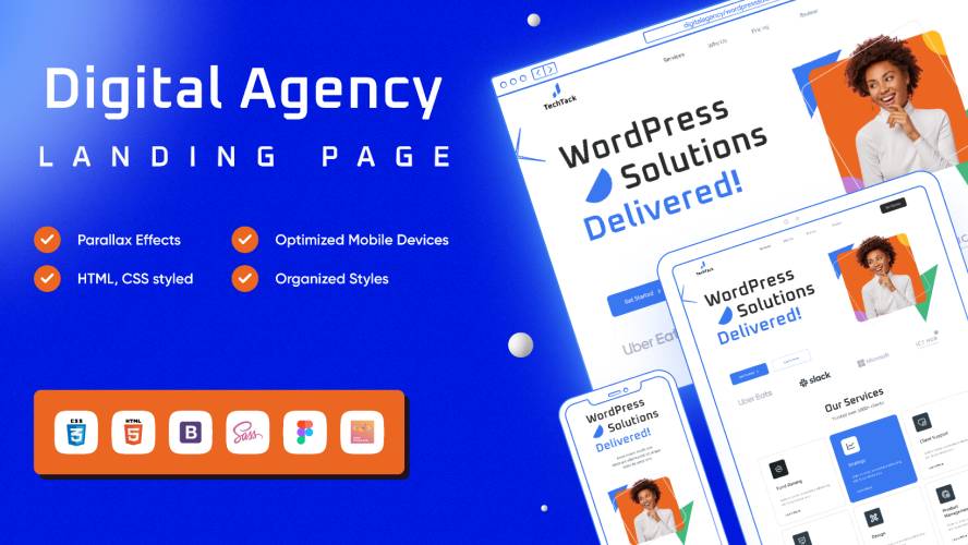 WordPress Solution Digital Agency Landing Page Figma Website Template