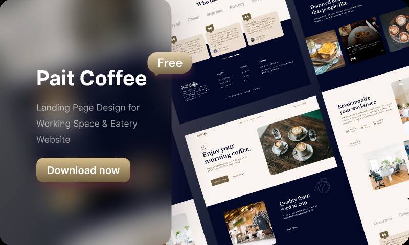 Working Space & Eatery - Landing Page Figma Template