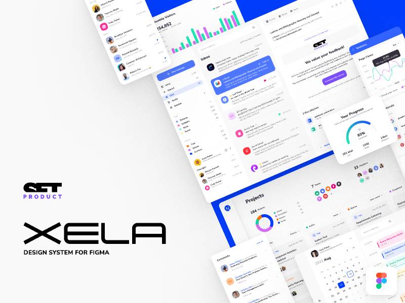 Xela UI kit - Design System Figma Free