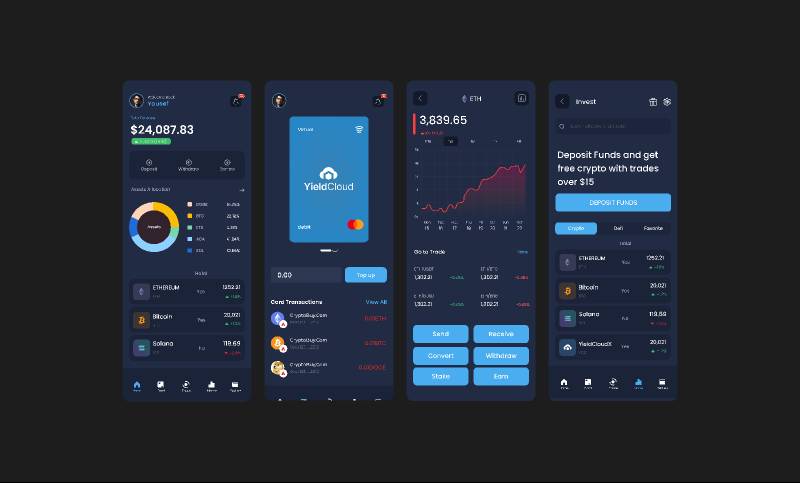 Yield CloudX Trading Figma Mobile App Template