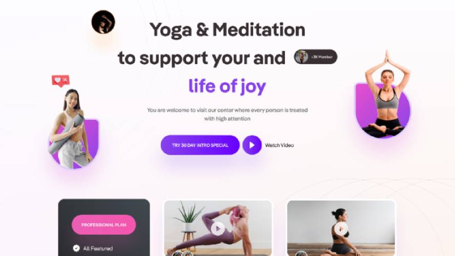 Yoga - Landing Page Design Figma Website Template