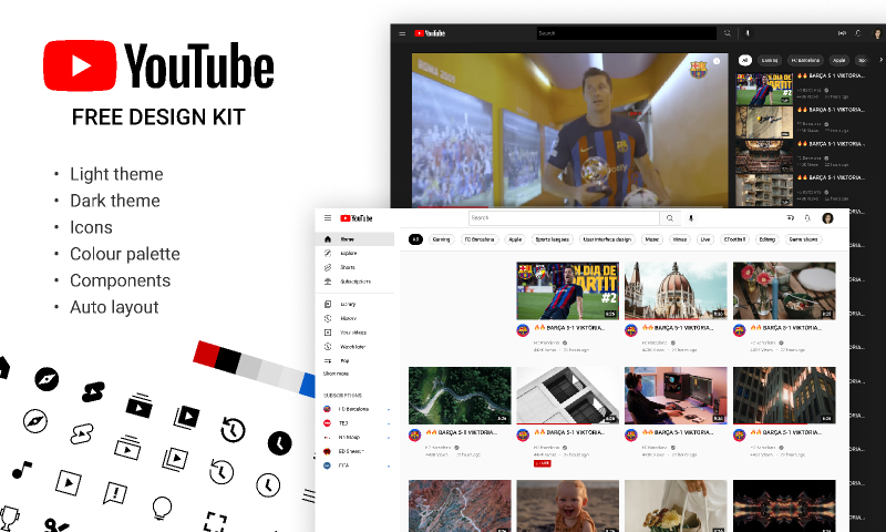 YouTube Design Kit Figma Free Template