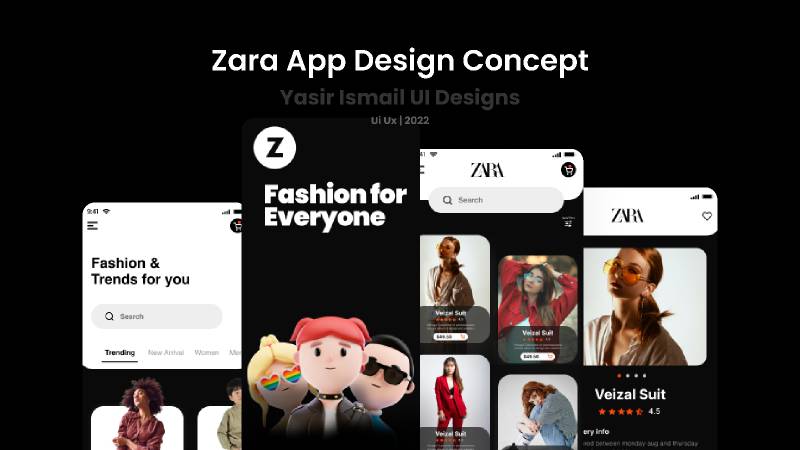 Zara App Design Concept Figma Mobile Template