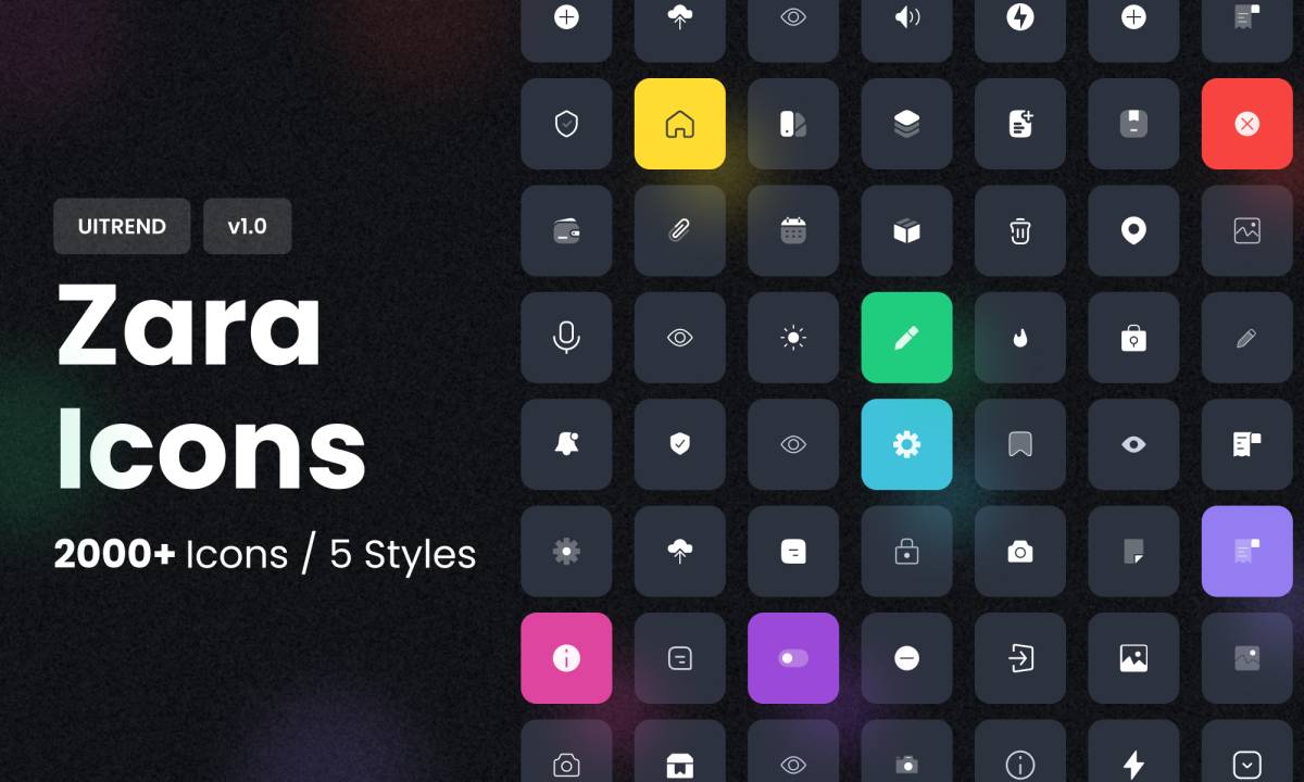 Zara Icons Pack 2000+ Icons & 5+ Styles Download Figma