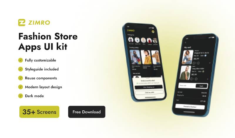 zimro fashion store - Figma Mobile Template
